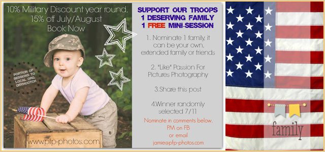 Support Our Troops: 1 Deserving Family, 1 Free Mini Session
