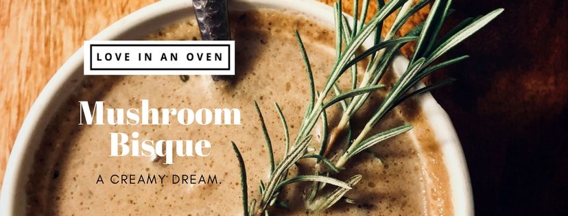 a cup of warm creamy soup : mushroom bisque