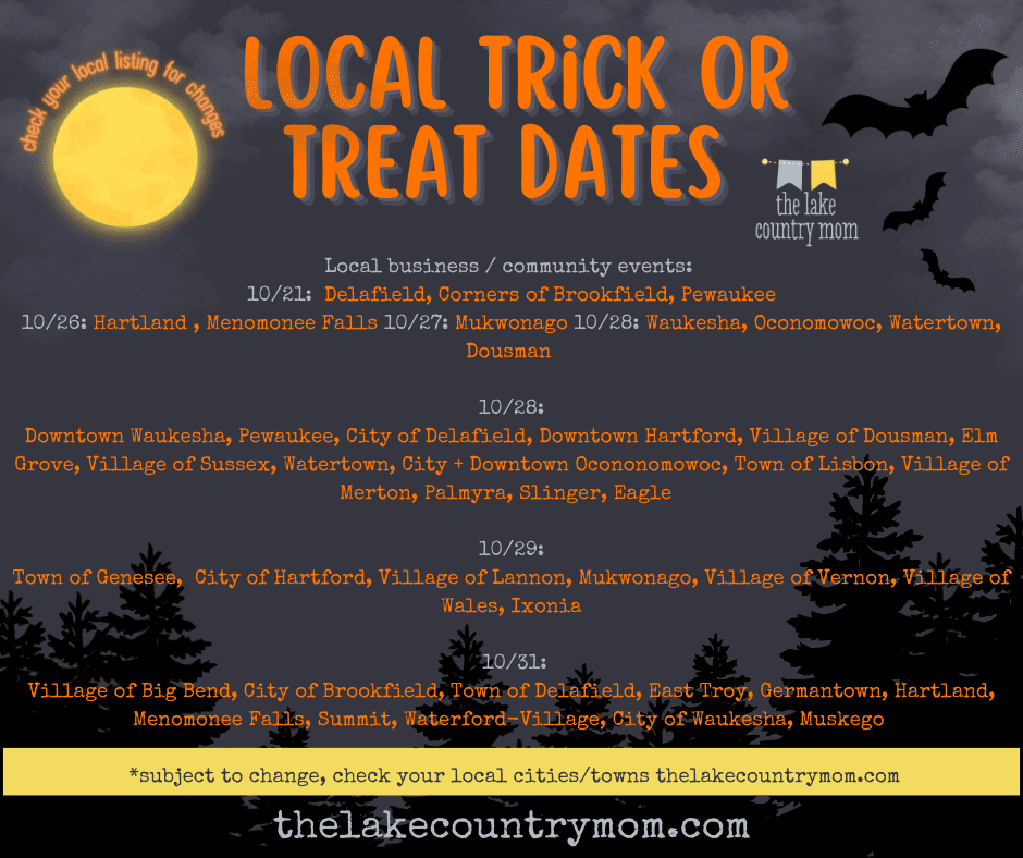 trick or treating in lake country area